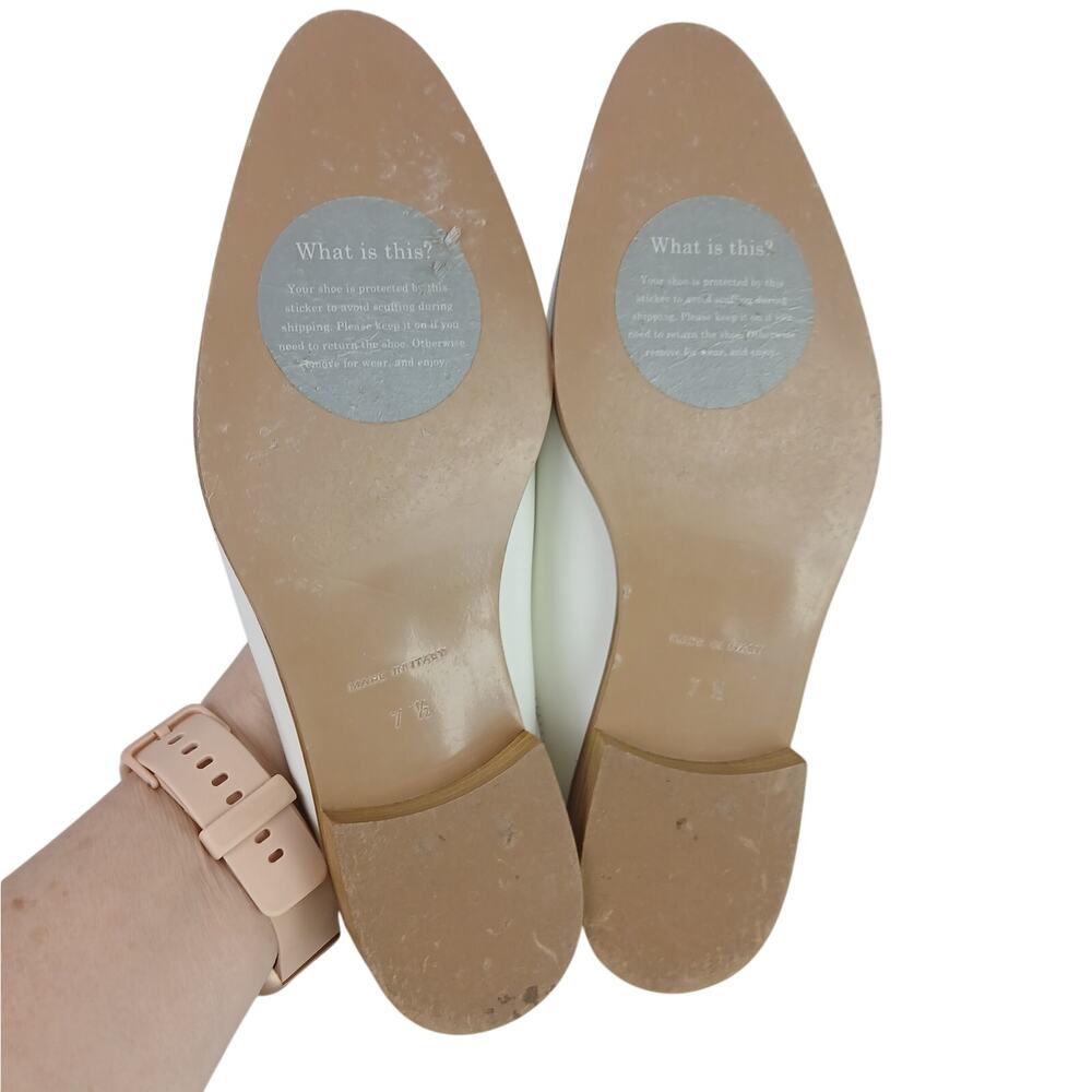 7.5 Everlane The Modern Mule Loafer White Leather Made In Italy Minimalist Chic - Picture 8 of 9